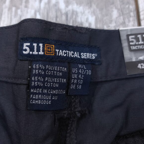 5.11 Tactical Mens 42x30 Gray Taclite Ripstop Jean Cut Mid Rise Straight Leg - Picture 7 of 9